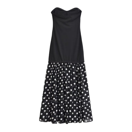 Damen Maxikleid mit schwingendem Rock und herzförmigem Ausschnitt EB