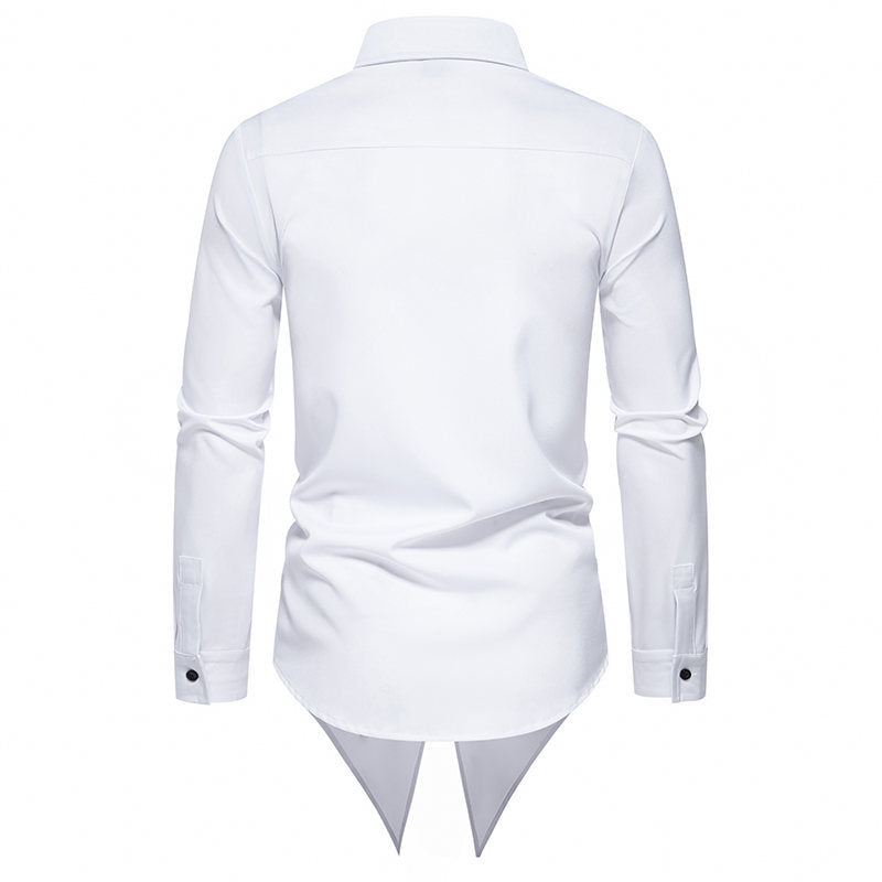 Herren Langarmhemd mit extravagantem Design und stilvollem Kragen EB