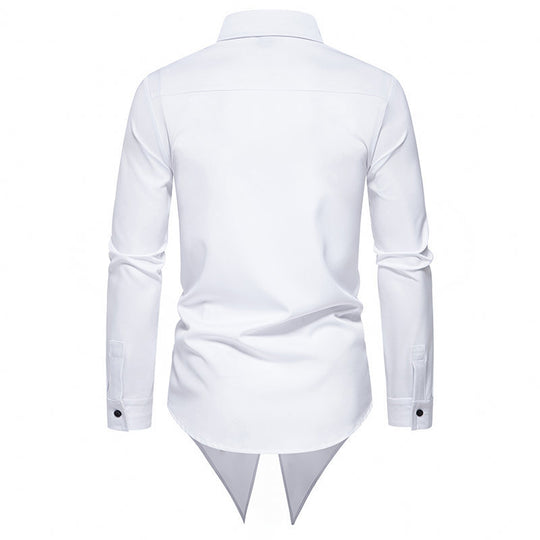 Herren Langarmhemd mit extravagantem Design und stilvollem Kragen EB