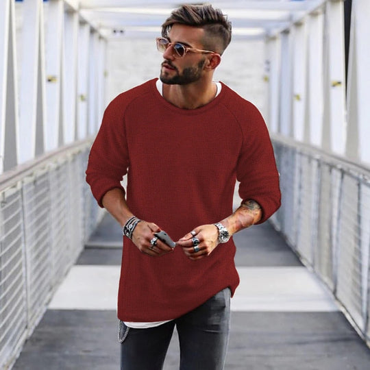 Herren lässiger Pullover mit innovativem Strickmuster EB