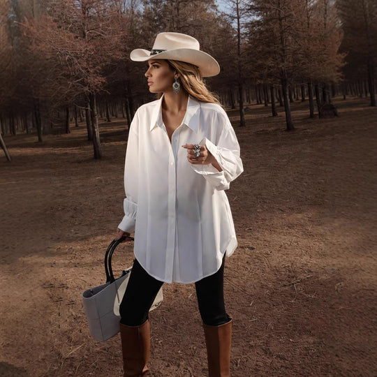 Damen Modehemd mit oversized Schnitt und eleganten Manschetten EB