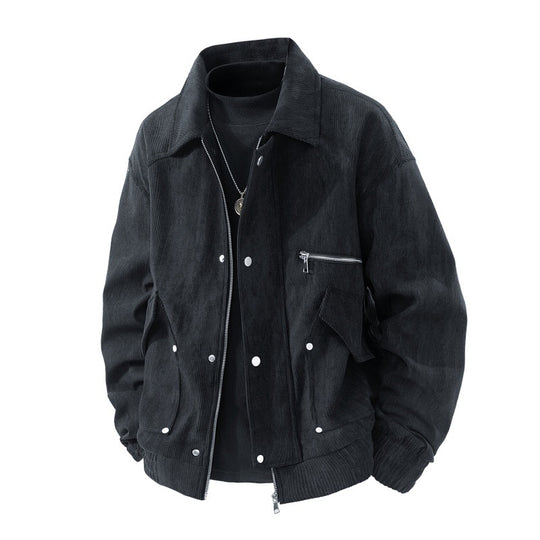 Herren Cord-Blouson mit Reißverschluss, Brustreißverschluss, Klapp- und Reißverschlusstaschen sowie elastischen Bündchen EB