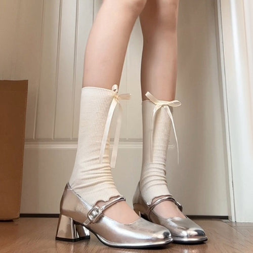 Damen elegante Schnür-Ballerinas mit glänzendem Riemchen EB