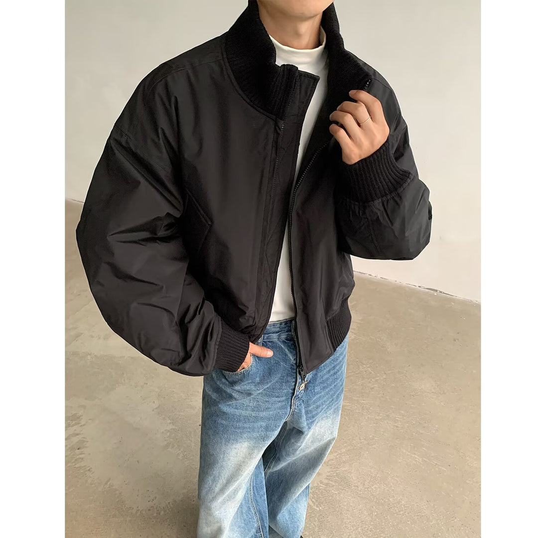 Herren stylische Bomberjacke mit elastischen Bündchen und weichem Innenfutter EB