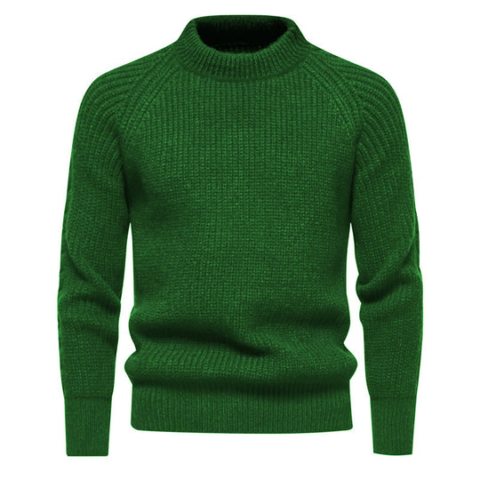 Herren kuscheliger Strickpullover mit hohem Kragen und Raglanmuster EB