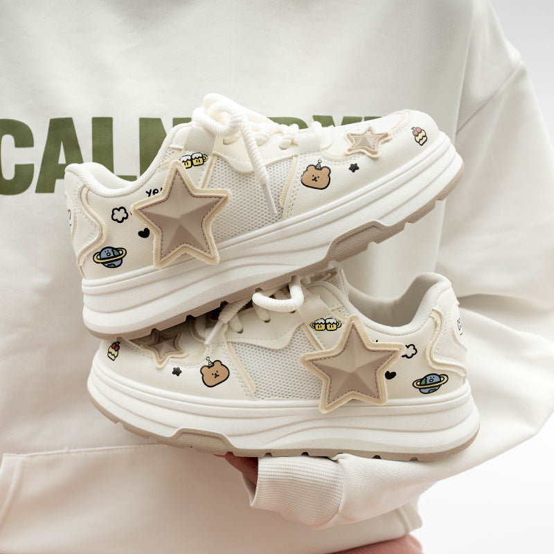 Damen Sneakers mit verspieltem Sternendesign und bequemer Dämpfung EB