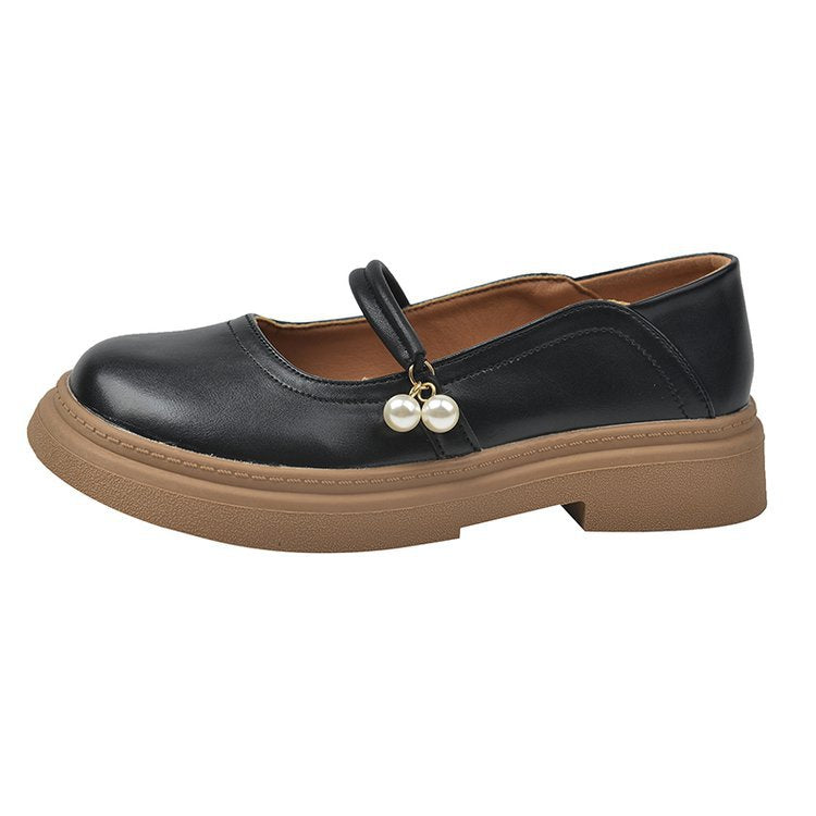 Damen elegante Mary Jane Schuhe mit modischen Perlenakzenten EB
