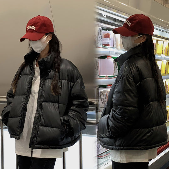 Damen Modische sowie isolierte Pufferjacke mit hochschließendem Kragen und seitlichen Reißverschlusstaschen EB