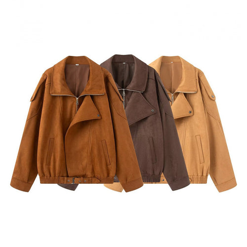 Damen lässige Oversize-Jacke aus hochwertigem Material EB