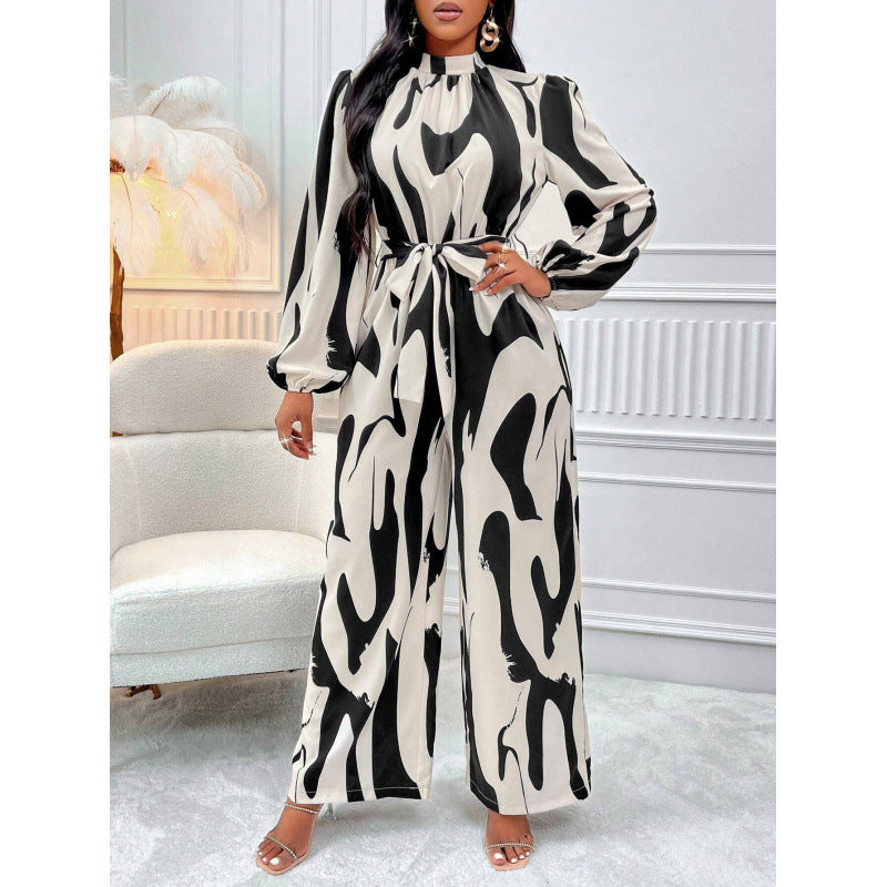 Damen Maxikleid mit stylischem Wickel-Design und eleganten Puffärmeln EB