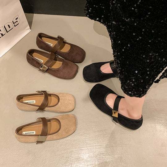 Damen Elegante Ballerinas mit verstellbarem Riemen und hochwertiger Verarbeitung EB