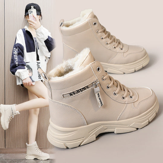 Damen Winterliche High-Top Sneaker mit kuscheligem Innenfutter EB