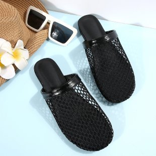 Damen elegante Mules mit glänzendem Obermaterial EB