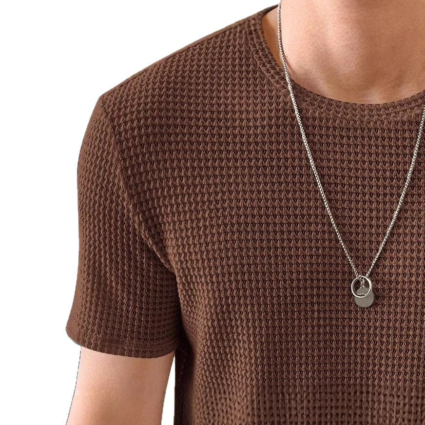 Herren lässiges Struktur-T-Shirt aus atmungsaktivem Material EB