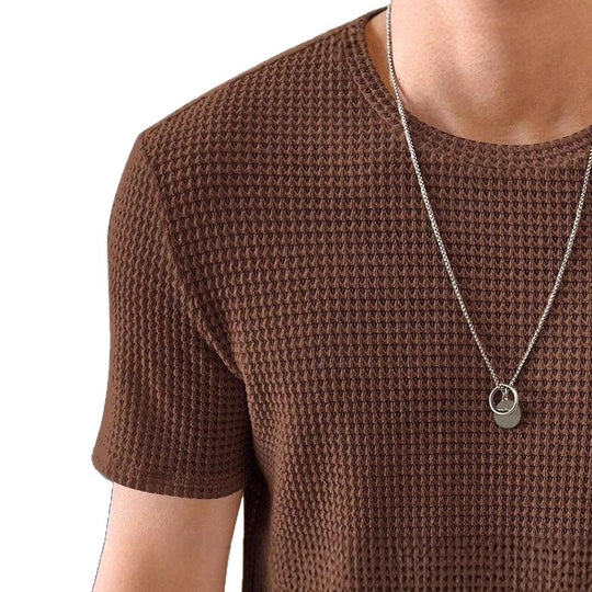 Herren lässiges Struktur-T-Shirt aus atmungsaktivem Material EB