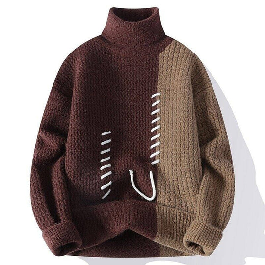 Unisex nan strukturierter Oversize-Strickpullover mit Zopfmuster und dekorativer Steppnaht EB