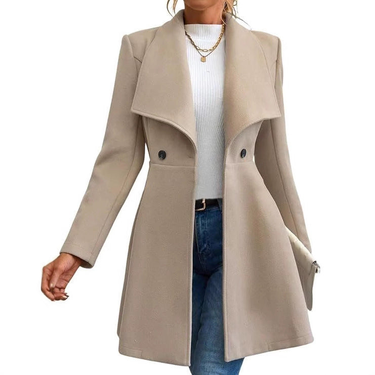 Damen schicke Übergangsjacke mit weitem Kragen EB