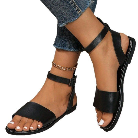 Damen elegante Riemchen-Sandalen mit verstellbarem Riemendesign EB