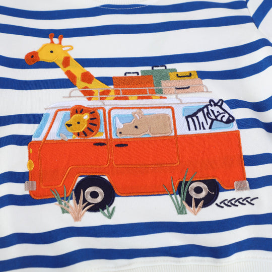Jungen Sweatshirt mit buntem Tiermotiv EB