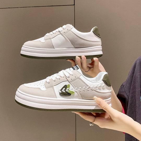 Damen Mode Sneakers mit stylischem Blätter-Design und komfortabler Sohle EB