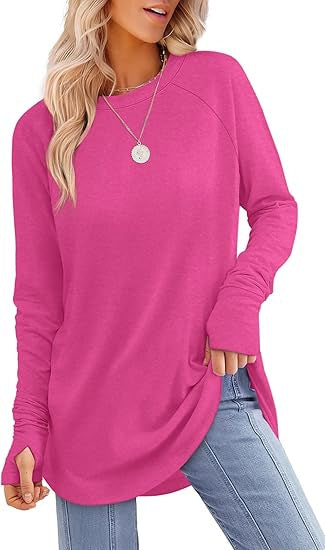 Damen lässiger Langarmshirt mit modernem Schnitt EB