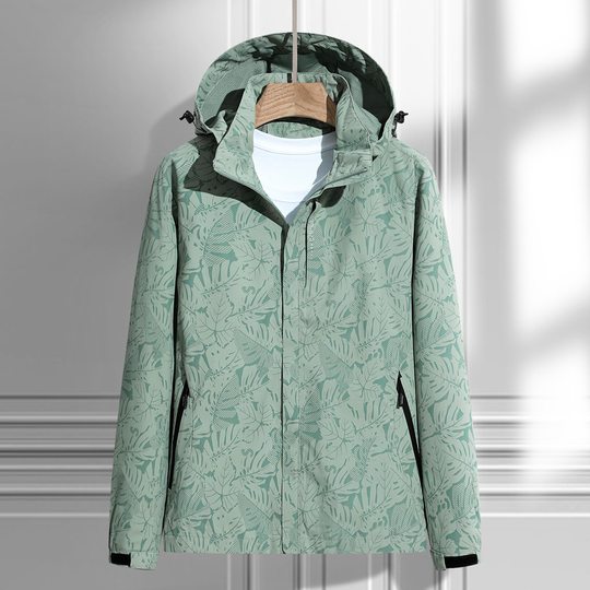 EB | Gedruckt Reißverschluss Winter Jacke - Kapuze