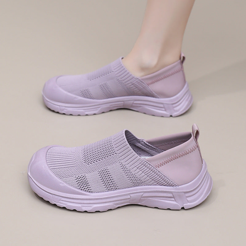 Damen Bequeme Slip-On Sneakers mit rutschfester Sohle und atmungsaktivem Obermaterial EB