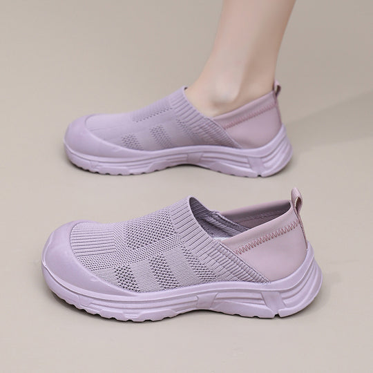 Damen Bequeme Slip-On Sneakers mit rutschfester Sohle und atmungsaktivem Obermaterial EB