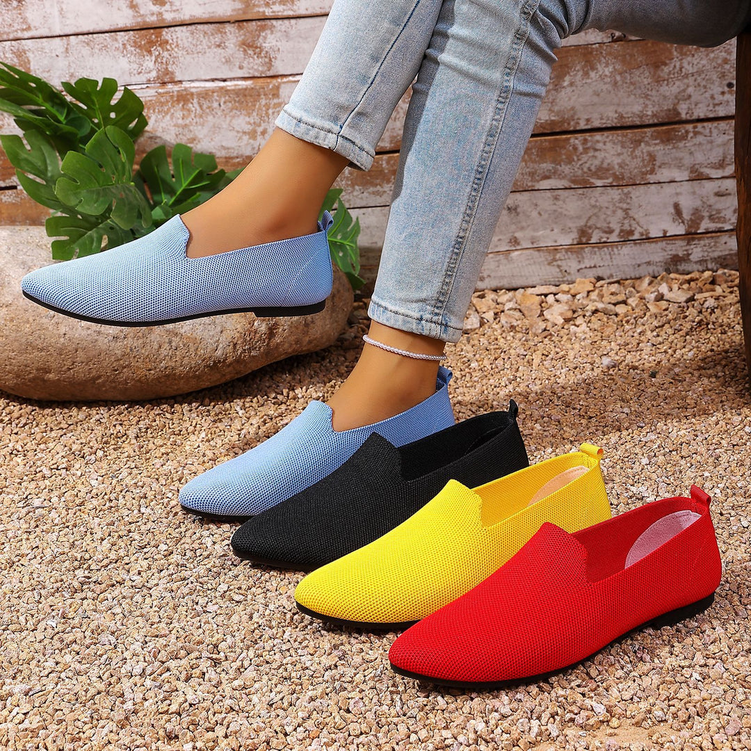 Damen nan leichte gestrickte Slipper mit Memory-Fußbett und rutschfester Sohle EB