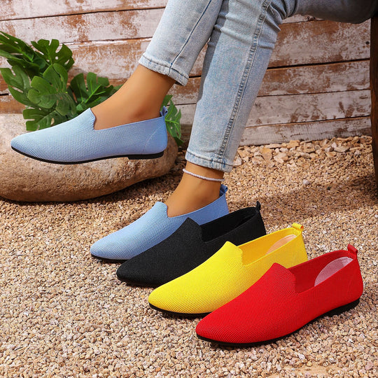 Damen nan leichte gestrickte Slipper mit Memory-Fußbett und rutschfester Sohle EB