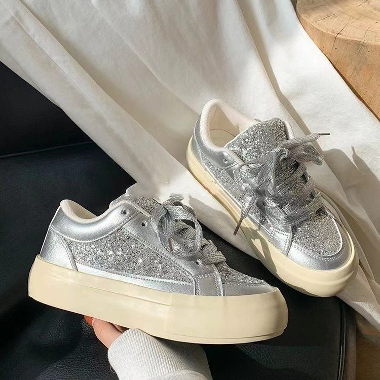 Damen Glitzernde Freizeit-Sneaker mit atmungsaktivem Obermaterial und rutschfester Sohle EB