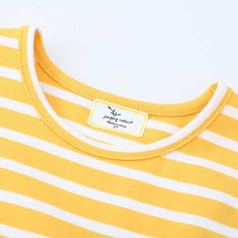 Mädchen Freizeitkleid mit gestreiftem Design und zauberhaften Hasen-Applikationen EB