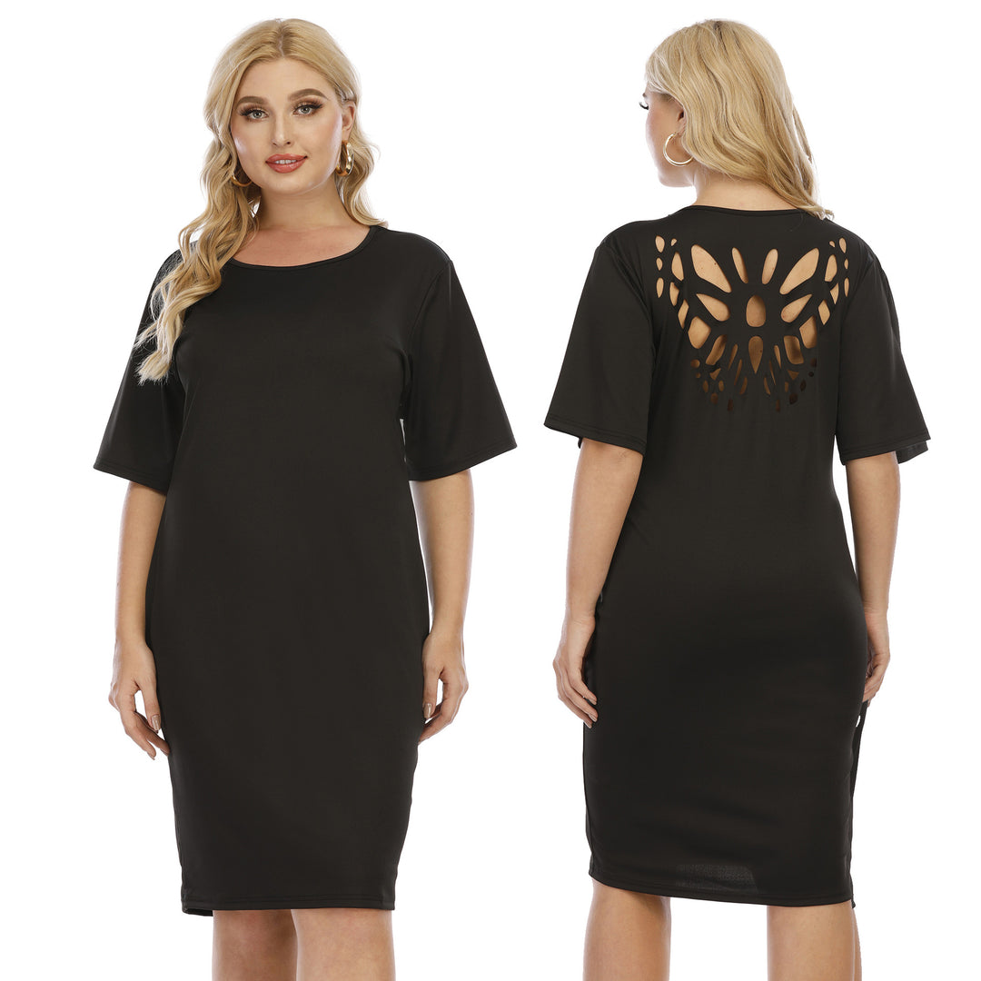 Damen komfortables Midi-Kleid mit lässigem Schnitt EB
