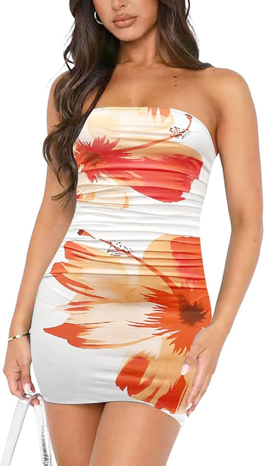 Damen Figurbetontes Neckholder Kleid EB