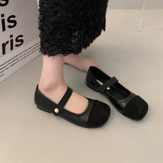 Damen Ballerinas mit elegantem Riemchen und modischer Perlenverzierung EB
