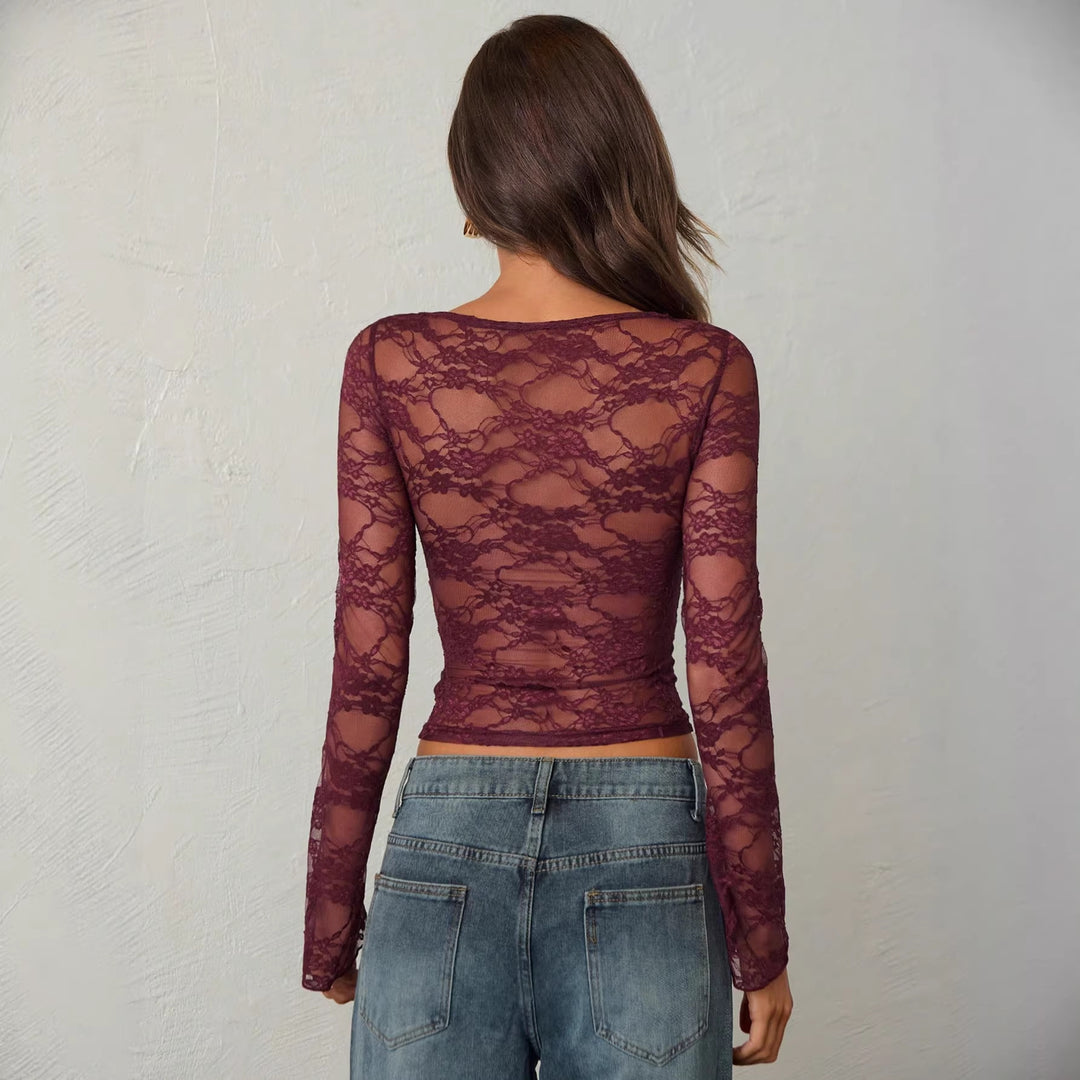 Damen nan tailliertes Spitzenoberteil mit integriertem Bustier und geraffter Brustpartie EB