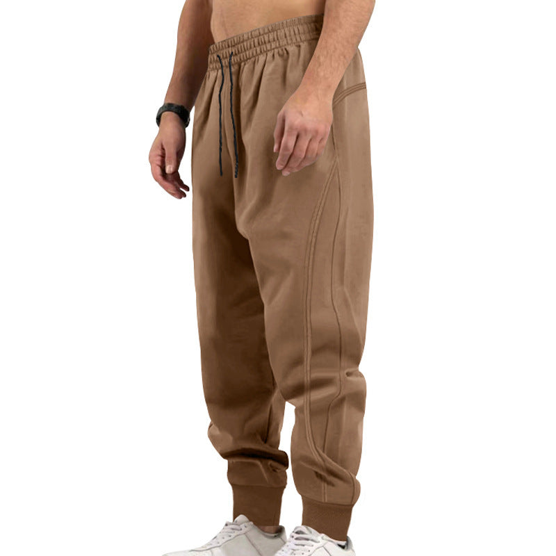 Herren nan vielseitige Sweat-Jogginghose mit ergonomischen Knieabnähern, elastischem Komfortbund und verdeckten Reißverschlusstaschen EB