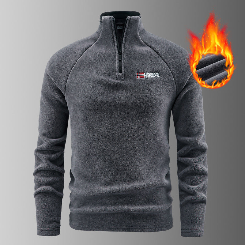 Herren wärmender Microfleece-Troyer mit Halbreißverschluss, ergonomischen Raglanärmeln und kuscheliger Innenstruktur EB