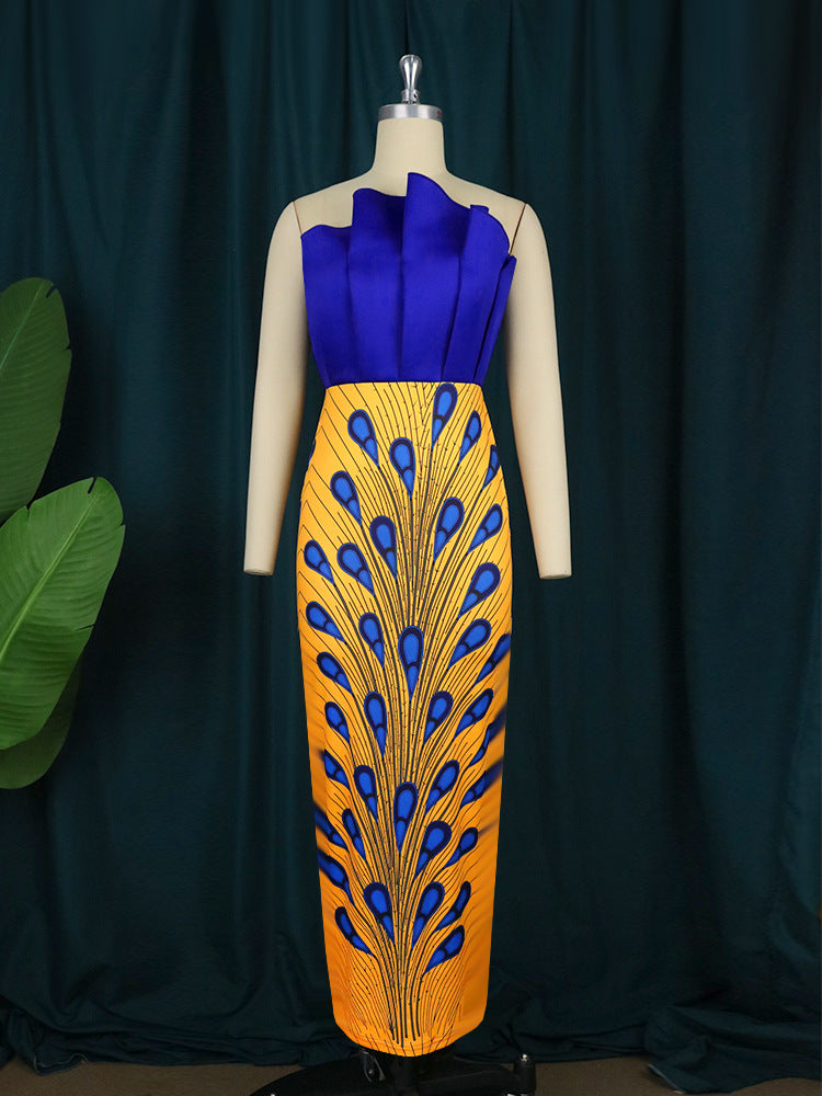 Damen figurbetontes Kleid mit extravaganten Muster EB