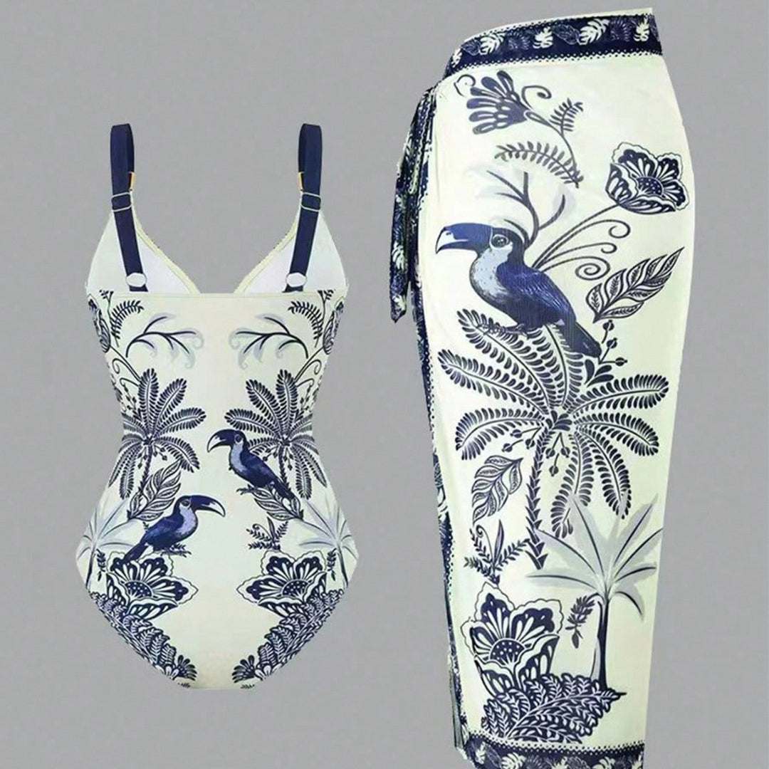 Damen Elegantes Strandkleid mit dekorativem Wickelrock EB