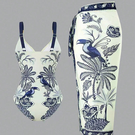Damen Elegantes Strandkleid mit dekorativem Wickelrock EB
