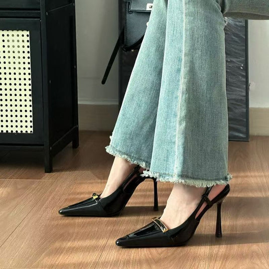 Damen Slingback High Heel Pumps mit eleganten Verzierungen EB