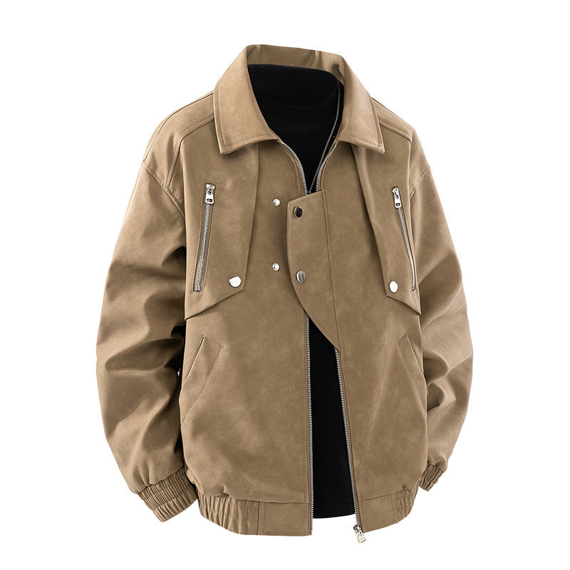 Herren modische Jacke mit multifunktionalen Reißverschlusstaschen und elastischen Bündchen EB