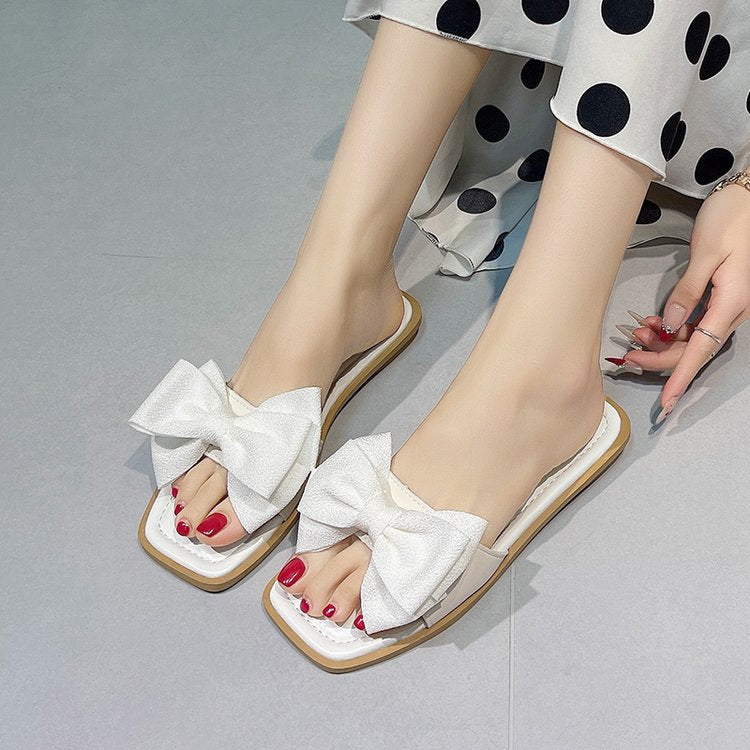 Damen Sandalen mit großen Schleifenakzenten EB