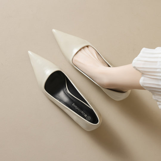 Damen elegante spitze Pumps mit komfortablem Blockabsatz EB