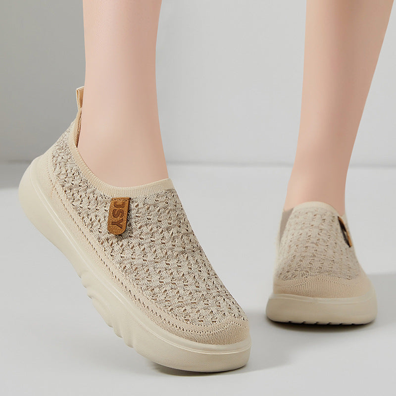 Damen Atmungsaktive Slip-On Sneakers mit elastischem Design EB