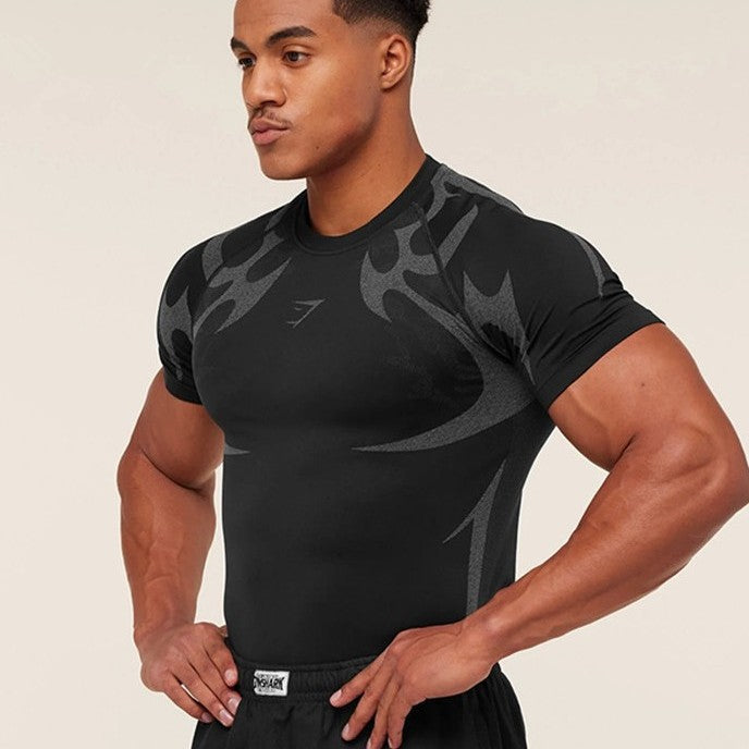 Herren nan nahtloses formgebendes Funktionsshirt mit Kompressionseffekt und ergonomischen Muskelzonen EB