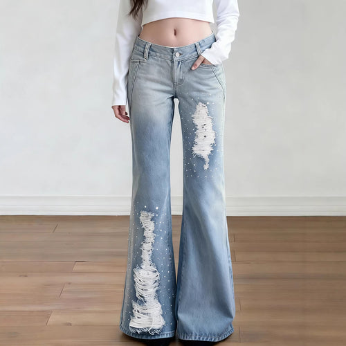 Damen Schlagjeans mit modischen Destroyed-Details und komfortablem Sitz EB