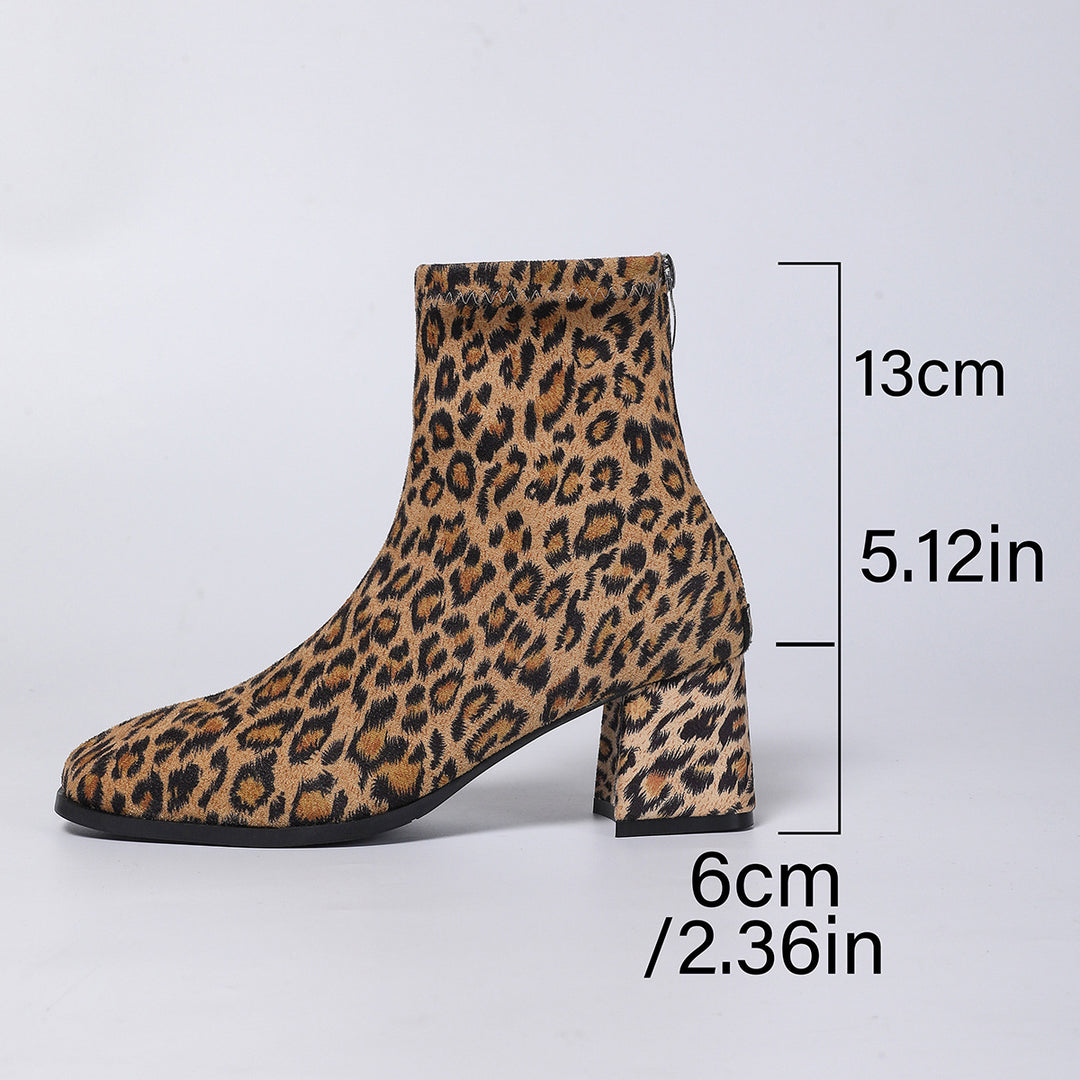 Damen nan knöchelhohe Veloursoptik-Stiefelette mit mittelhohem Blockabsatz und schlanker Vorderkappe EB