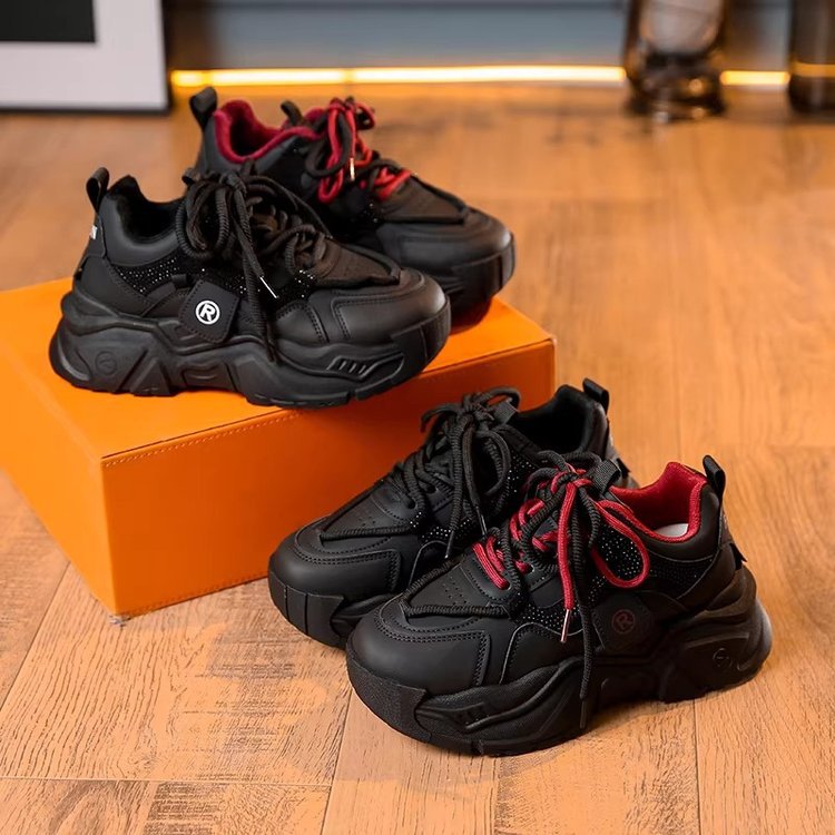 Damen Sportliche Chunky Sneakers mit atmungsaktivem Obermaterial und rutschfester Sohle EB